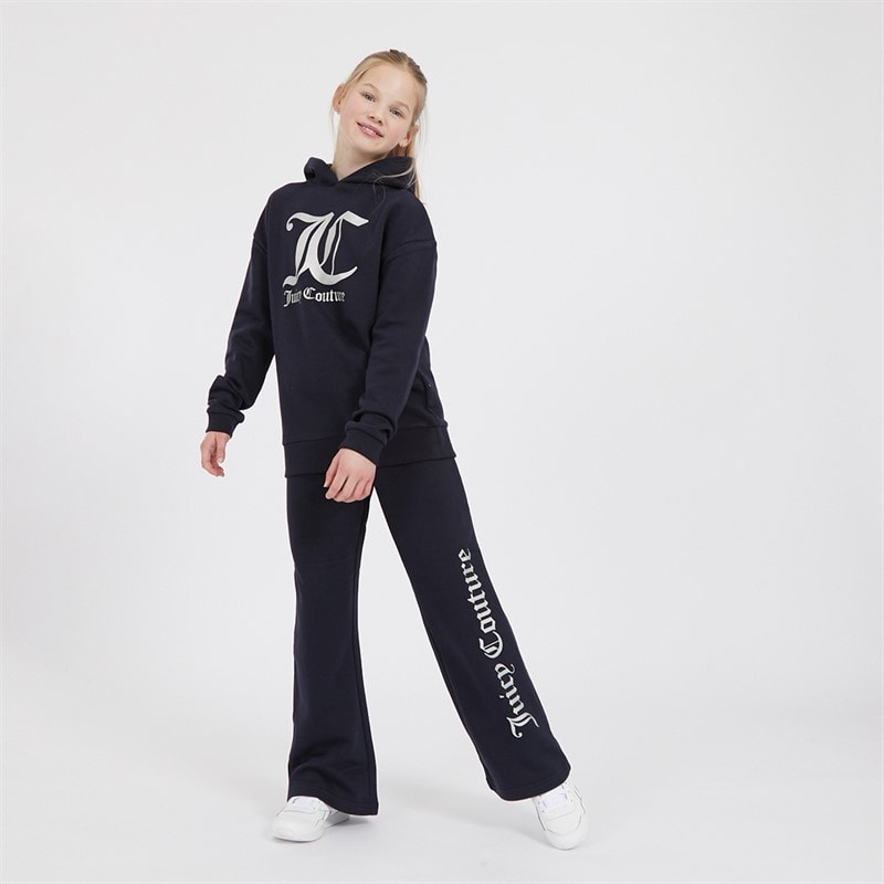 Juicy Couture Ensemble Survêtement Fille avec sweat à Capuche et jogging large Ciel nocturne