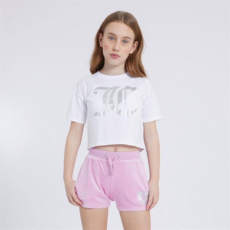 Juicy Couture Ensemble t-shirt boxy et short en velours avec cœur Fille Pink Lavender