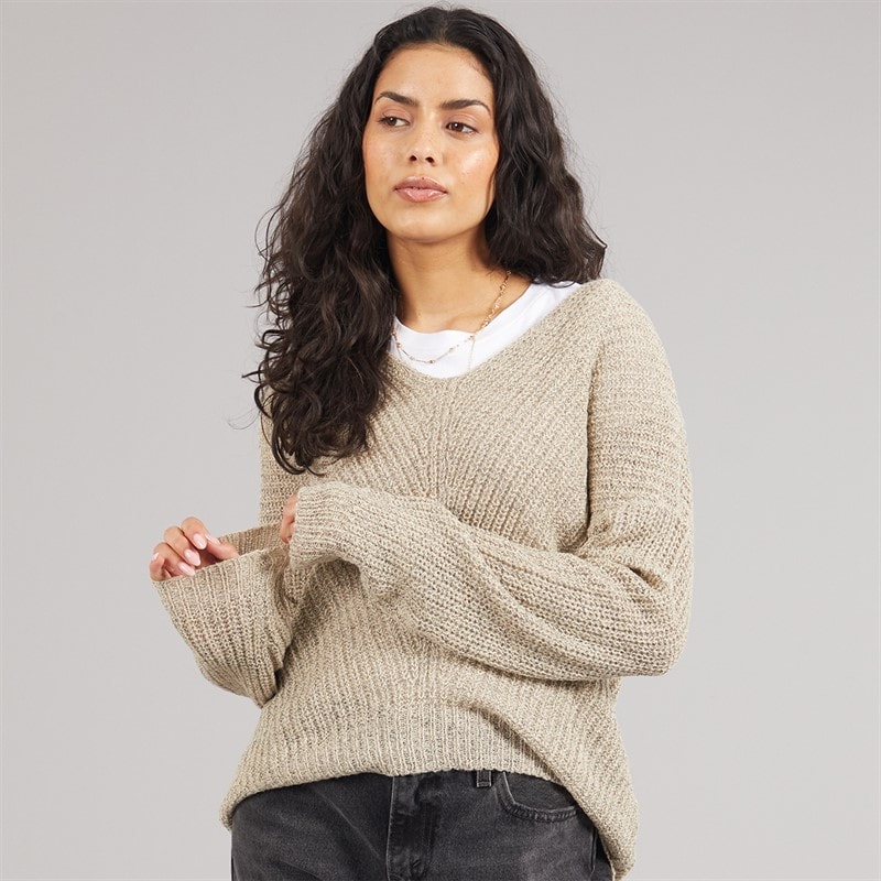 Jacqueline De Yong Dames Megan Gebreide Jumper Cement