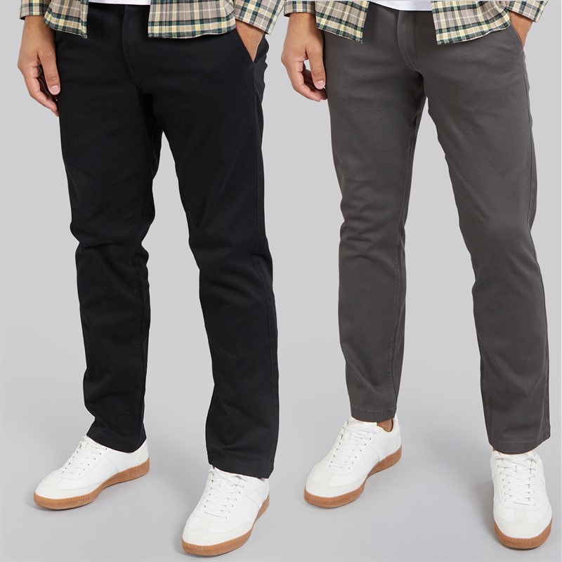 JACK & JONES Chinos Bolton Dean AKM homme, Pacquet Double, Gris Foncé/Noir
