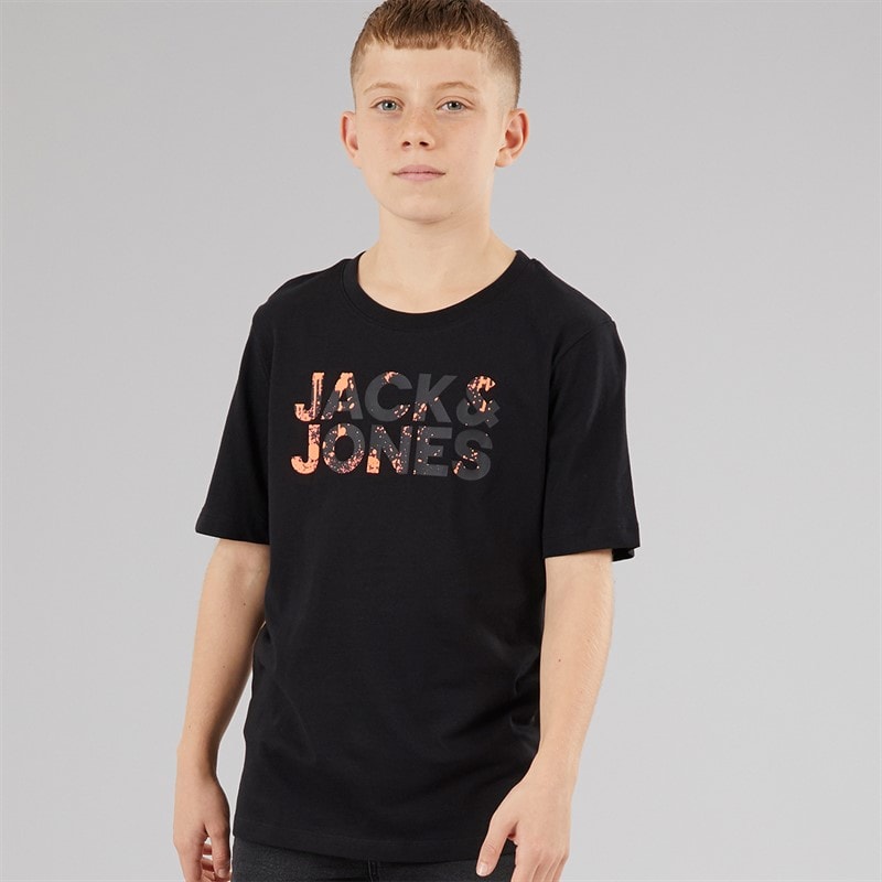JACK & JONES T-Shirts Splash Corp Logo Garçon Noir
