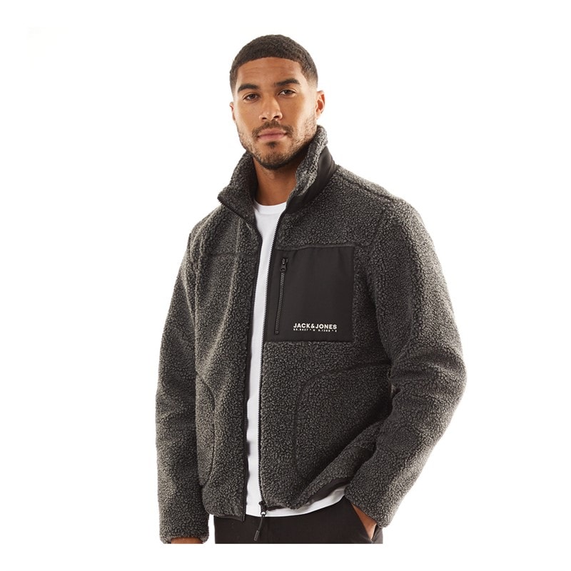 JACK & JONES Heren Vesterbro Teddy Jas Grijs Melange