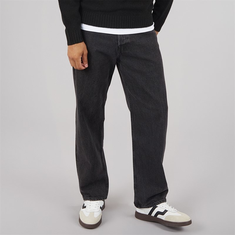 JACK & JONES Jean Coupe Baggy Alex SQ 706 Homme Délavage Noir