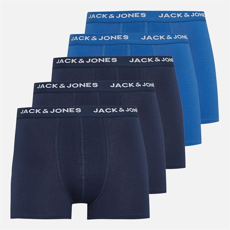 JACK & JONES Jongens vijf pack boxer slips navy/kobalt X3 Navy/X2 Colbalt