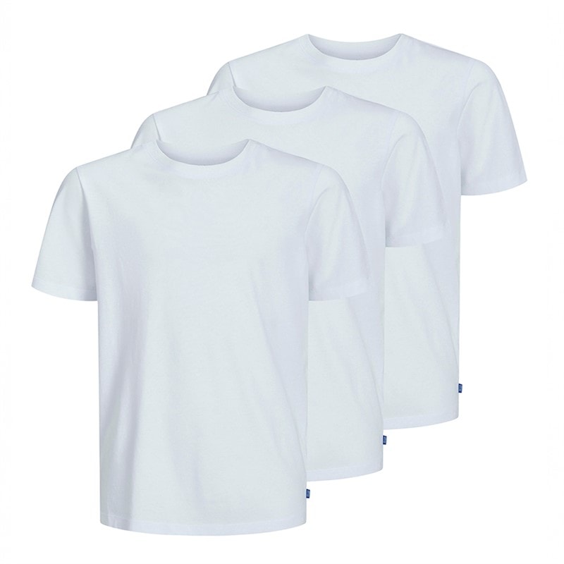 JACK & JONES Jongens biologisch katoen Set van 3 t-shirts Wit