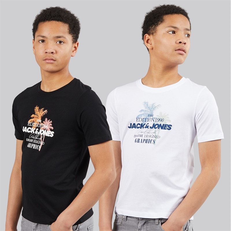 JACK & JONES Jongens Set van 2 T shirts met gradiënt Zwart
