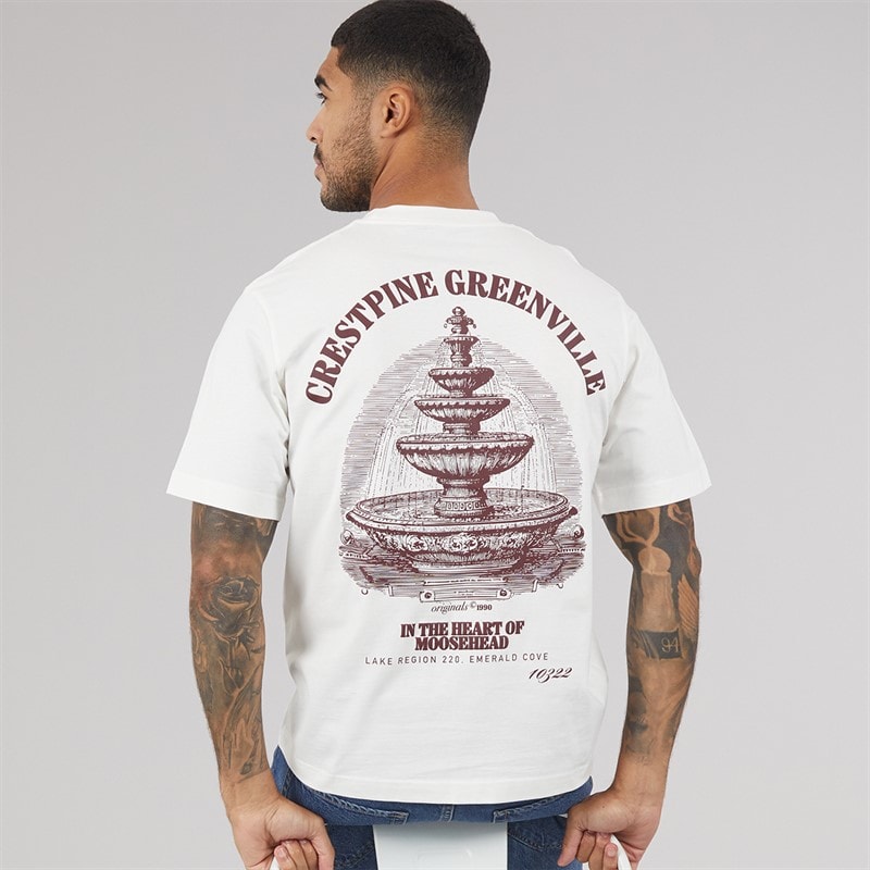 JACK & JONES T-shirt z nadrukiem na plecach Maine dla niego kolor Cloud Dancer