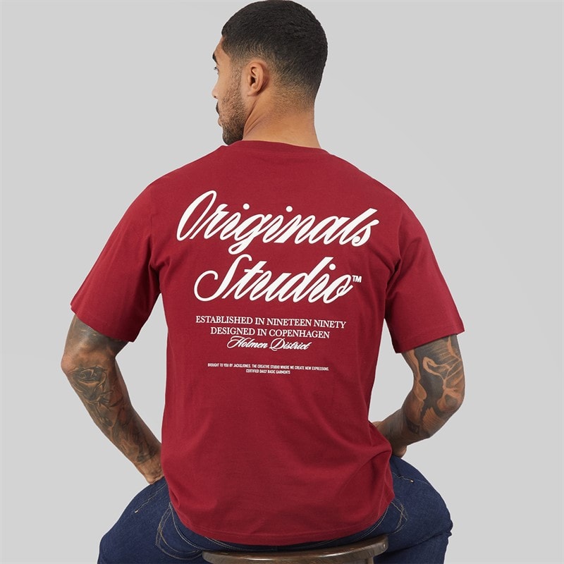 JACK & JONES Norrebro T-shirt dla niego kolor Tibetan Red