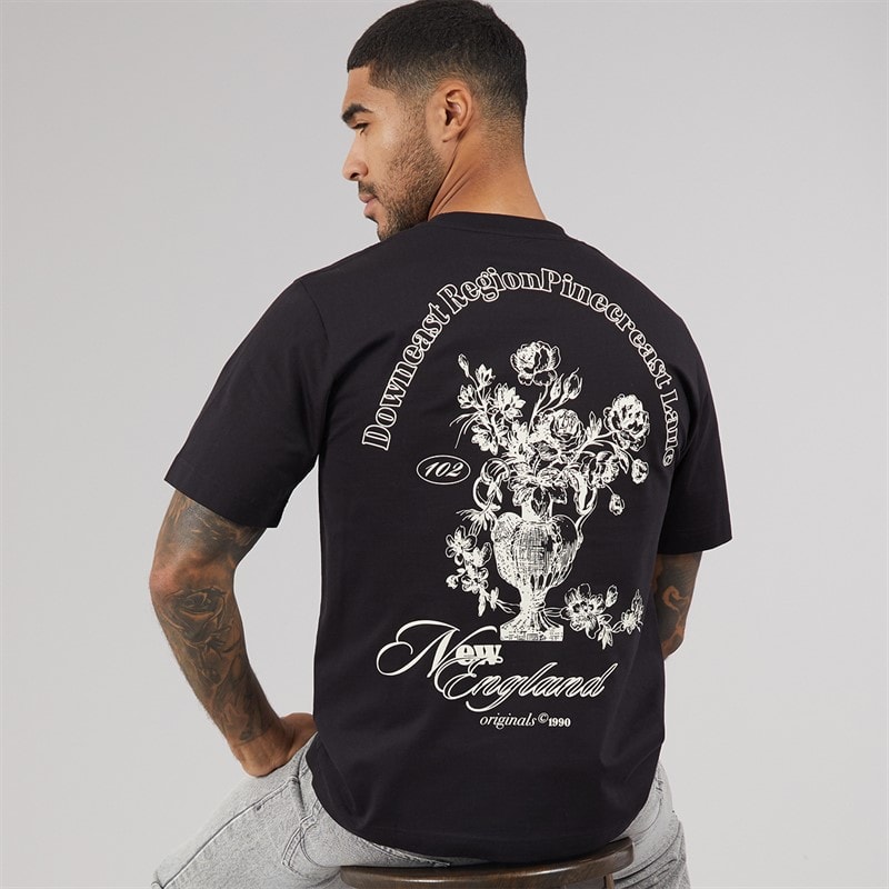 JACK & JONES T-shirt z nadrukiem na plecach Maine dla niego kolor Czarny
