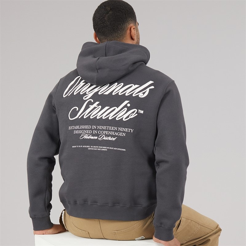 JACK & JONES Herren Norrebro Hoodie Asphalt
