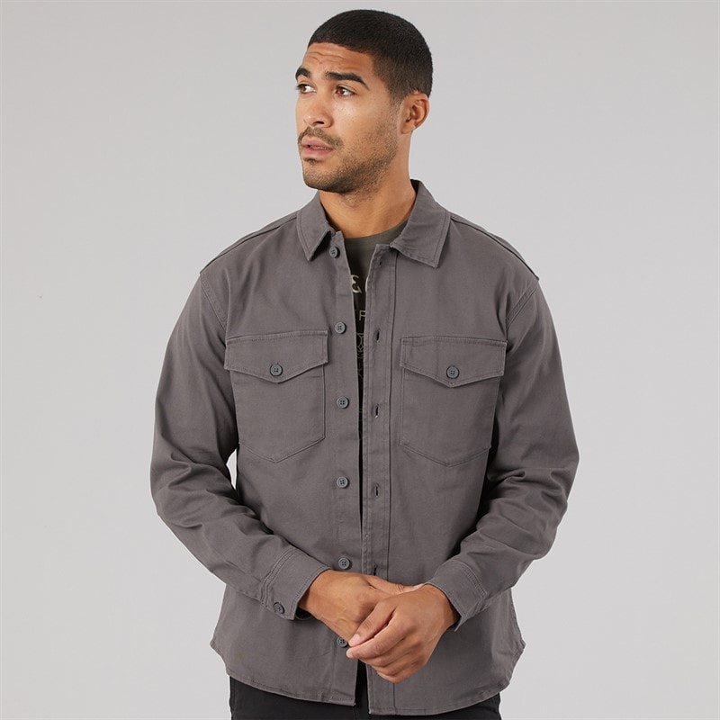 JACK & JONES Herren Dave Stretch Overshirt Asphalt