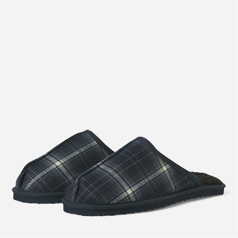 JACK & JONES Heren Dudely Pantoffels Navy Blazer Checks