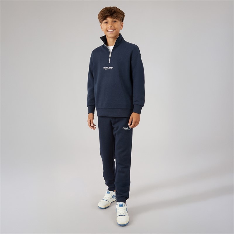 JACK & JONES Vesterbro bluza zamkiem 1/4 dla chłopca dres kolor Navy Blazer