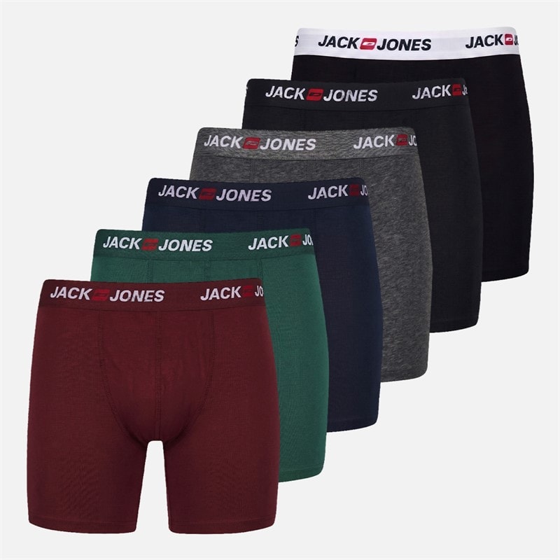 JACK & JONES Heren Jaccorp Logo Six Pack Boxer Briefs Pack 4 Port Royal