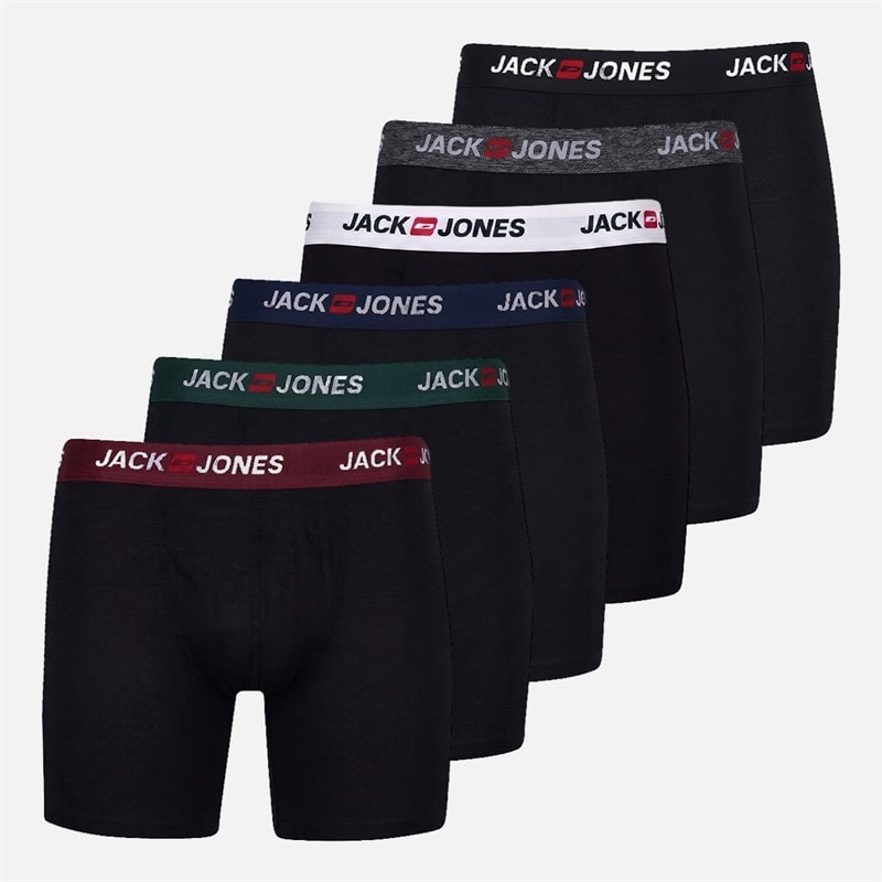 JACK & JONES Heren Jaccorp Logo Six Pack Boxer Briefs Pack 5 Black