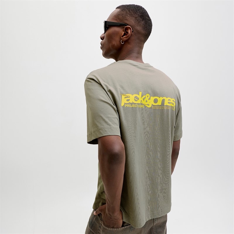JACK & JONES Union T-shirt z nadrukiem z tyłu dla niego kolor Shadow
