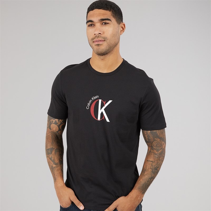 Calvin Klein Jeans Heren CKJ Logo Grafisch T-shirt Zwart