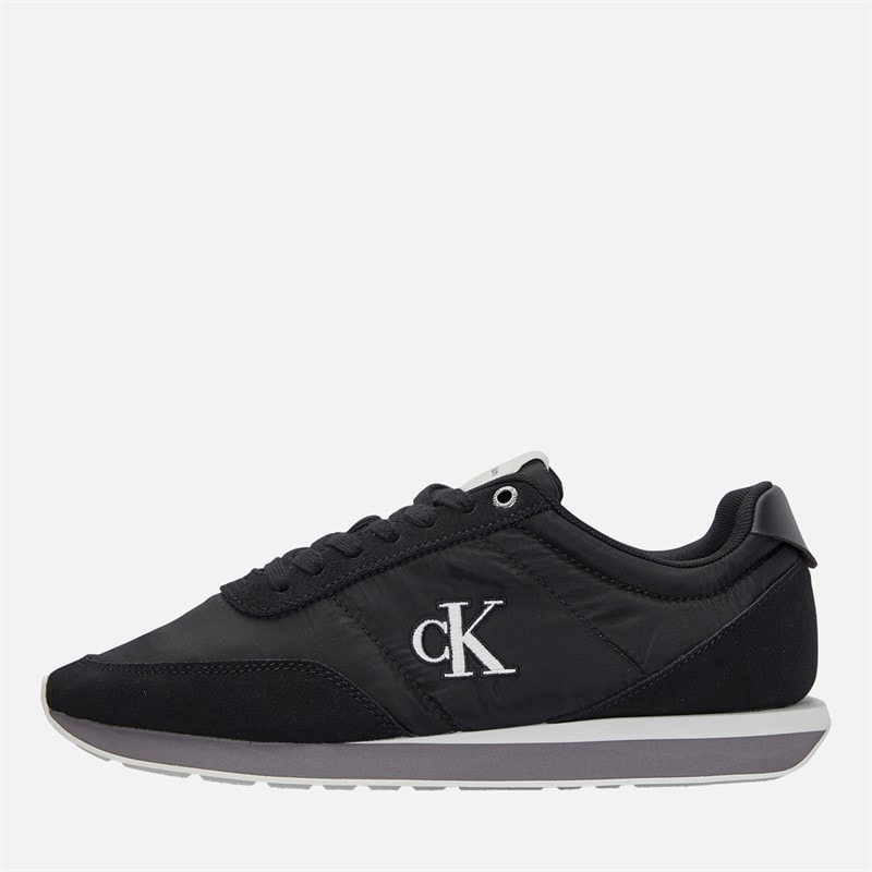 Calvin Klein Jeans Heren Retro Runner Sneakers Zwart/Stormfront/Vaporous White