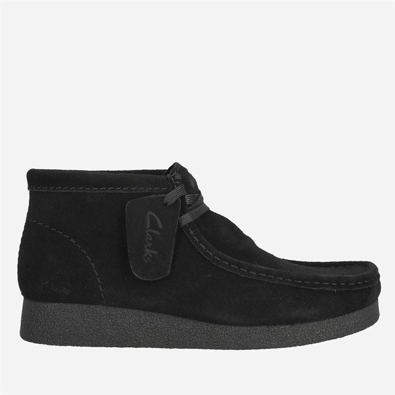 Clarks Dames Evo Wallabee Schoenen Zwart Suède Black Sde