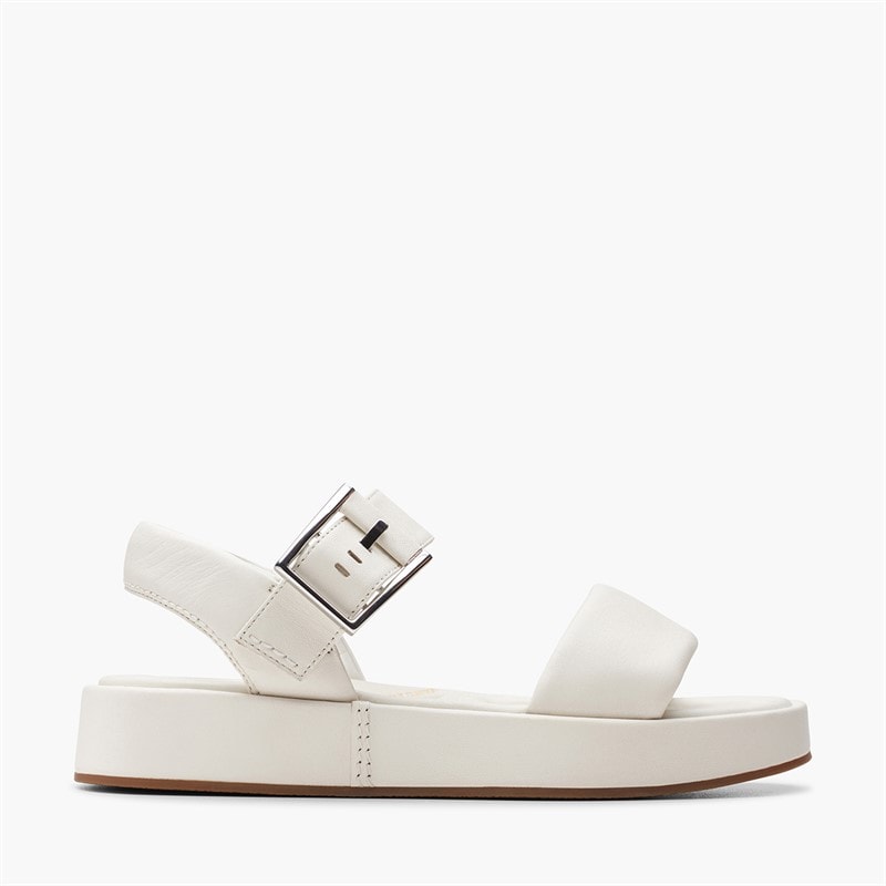 Clarks Sandales Femme Alda D-Fit à bride Off White