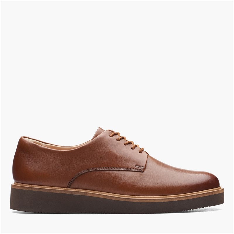 Clarks Chaussures Derby Glickly Femme Dark Tan Leather