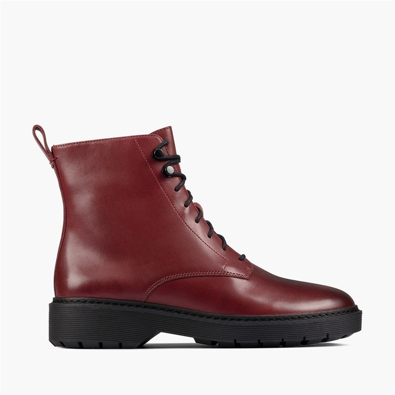 Clarks Bottes Witcombe Hi 2 Femme Burgundy Leather