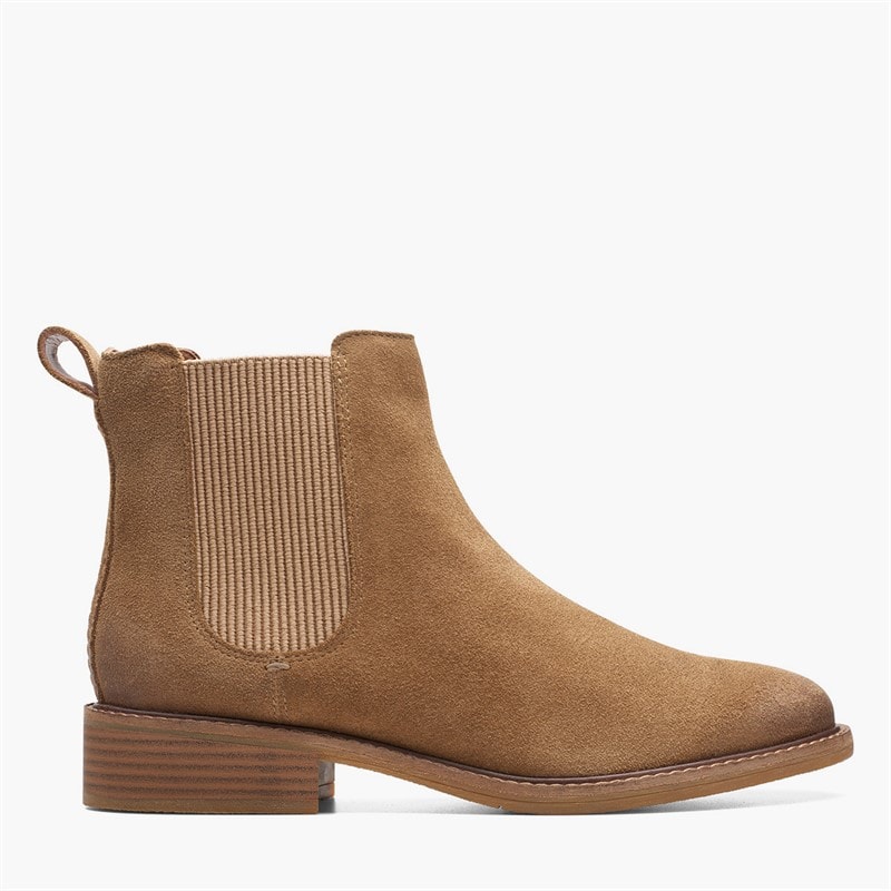 Clarks Bottes Chelsea Arlo 2 Femme Dark Sand Suede