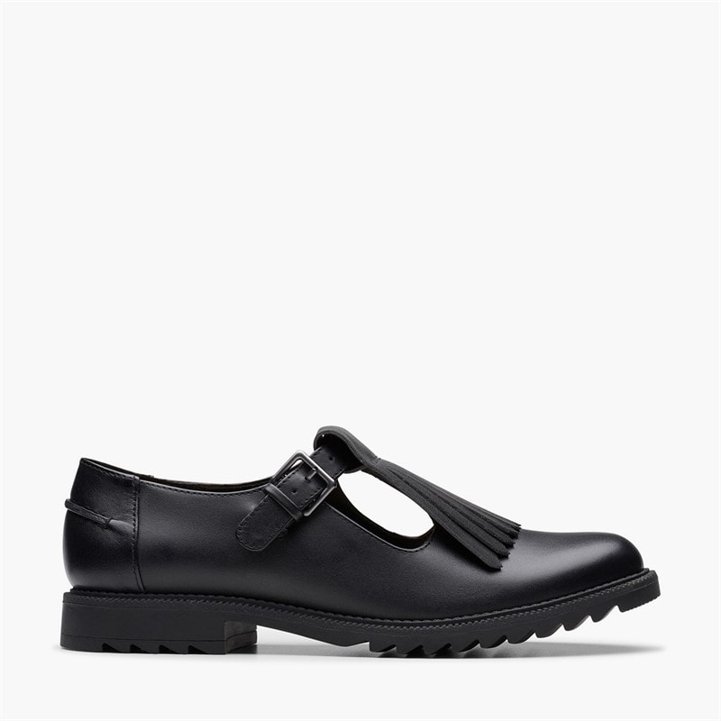Clarks Chaussures Griffin Mia 2 Femme Black Leather