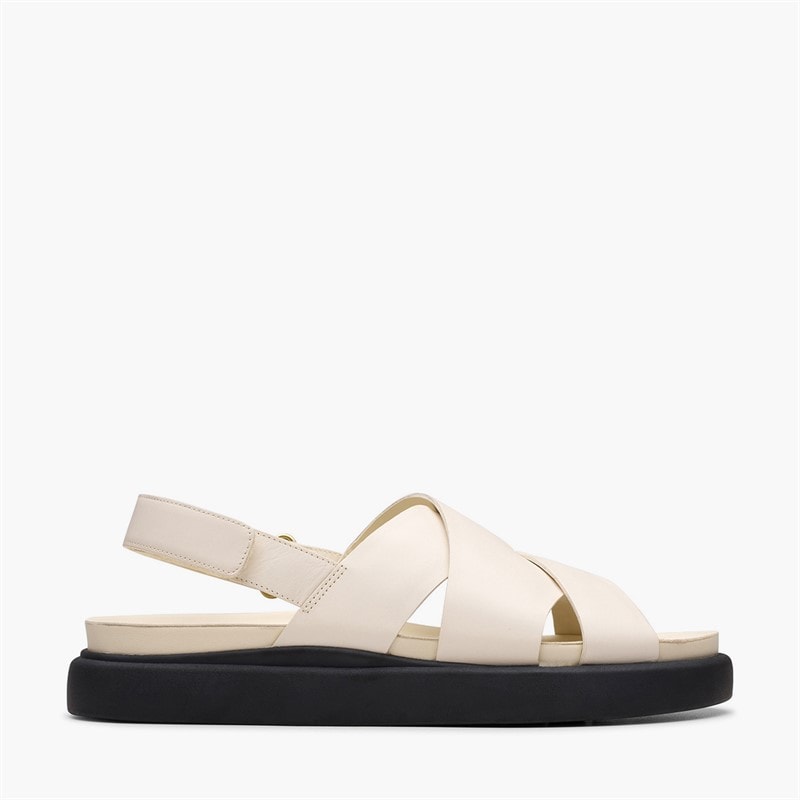 Clarks Sandales Femme Aristella à brides arrière soleil Cream Leather