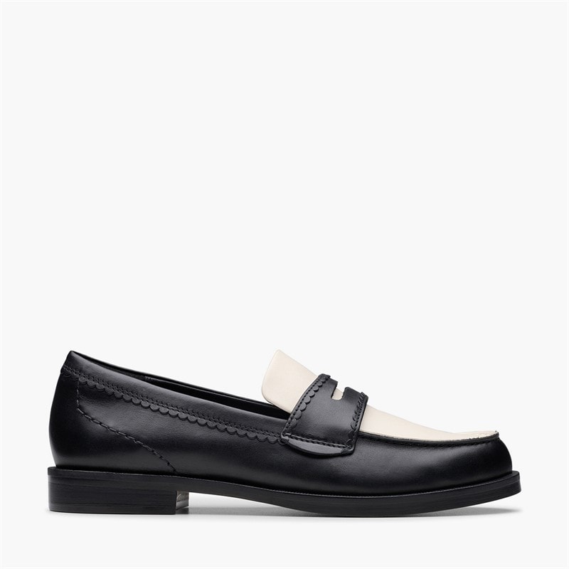 Clarks Mocassins Femme Straven Edge Black Combi Leather