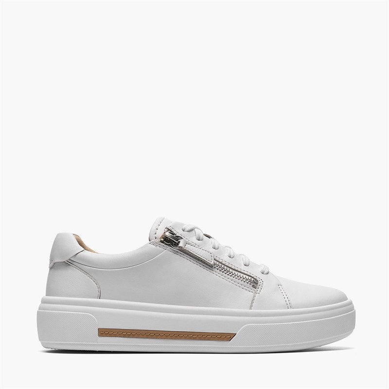 Clarks Baskets zippées Hollyrose Femme White Leather