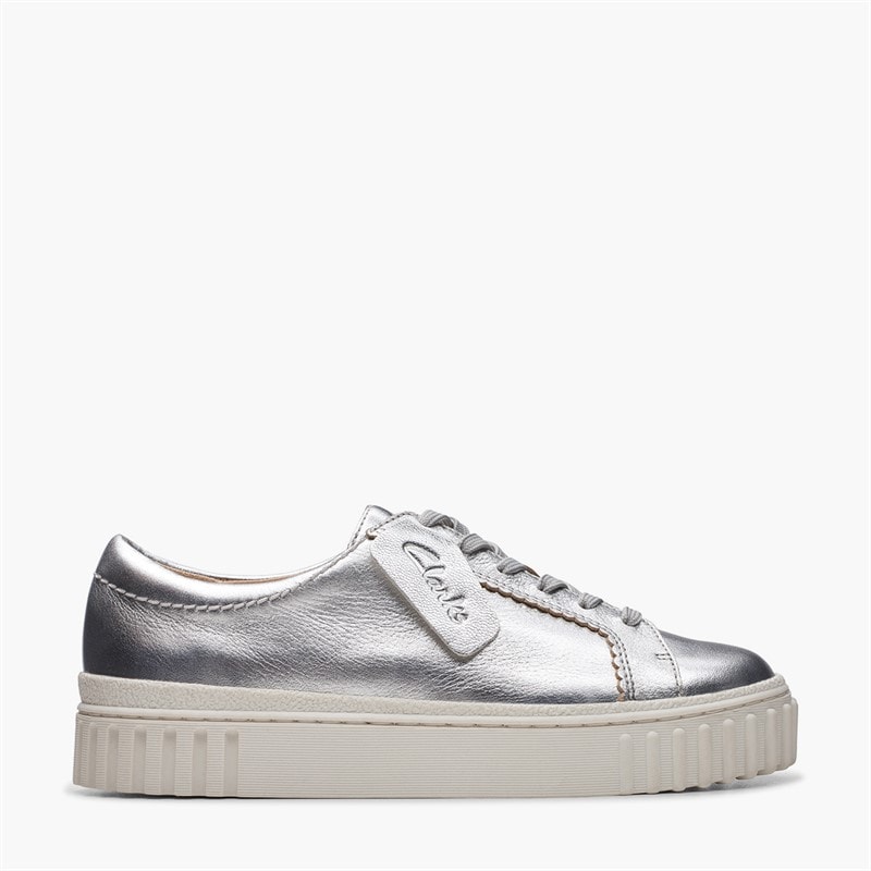 Clarks Baskets Mayhill Walk Femme Silver Metallic