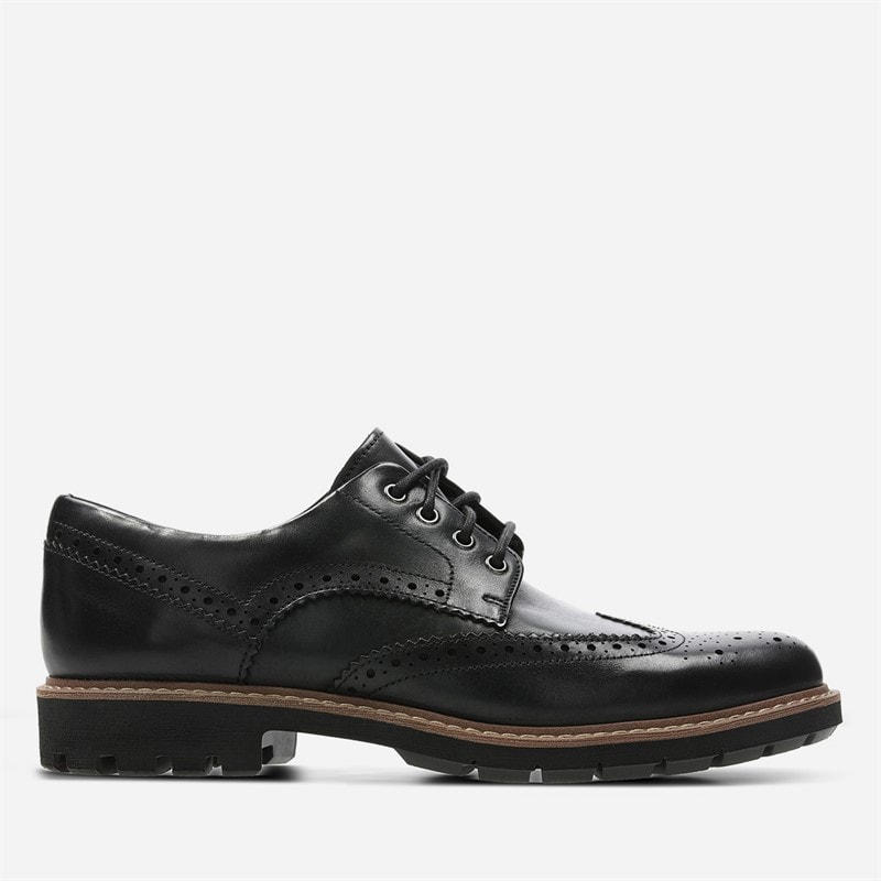 Clarks Chaussures Homme Batcombe Wing Brogue Black Leather
