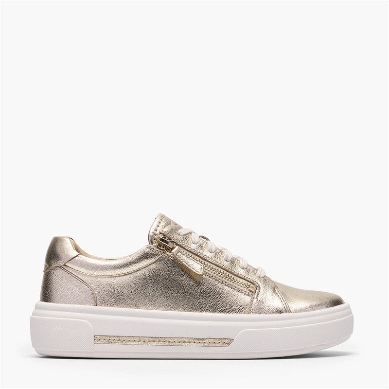 Clarks Trainers zippées Hollyrose Femme Gold Leather