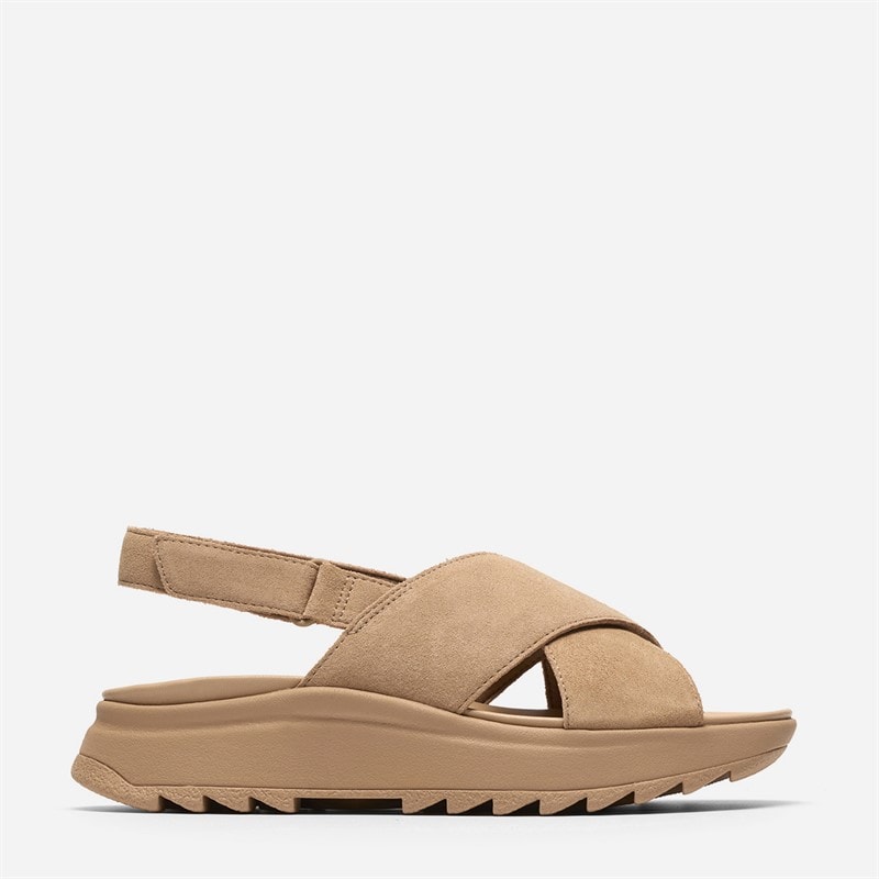 Clarks Sandales à bride de cheville Dashlite Wish Femme Beige Suede
