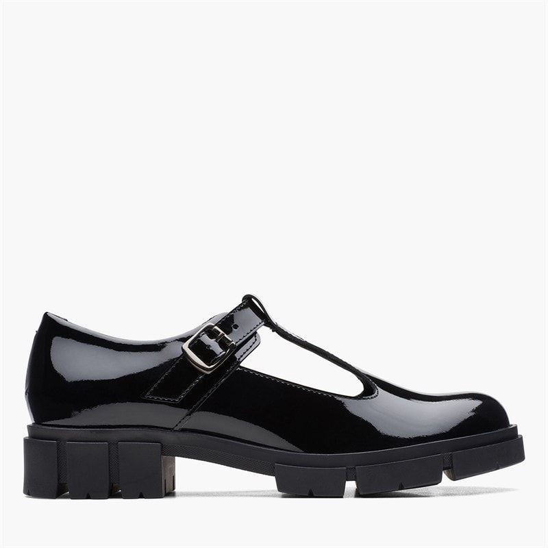 Clarks Chaussures Teala T-Bar Femme Black Patent