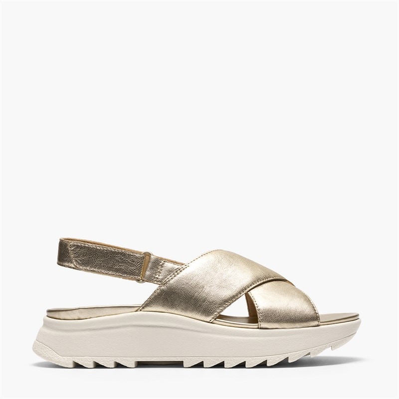 Clarks Sandales à bride de cheville Dashlite Wish Femme Gold Leather