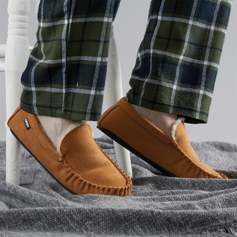 DKNY Herenslippers Electra Moccasin Bruin