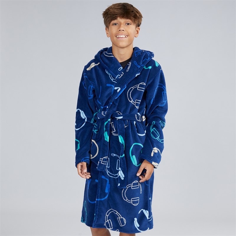Kangaroo Poo Peignoir imprimé gamer Garçon Bleu