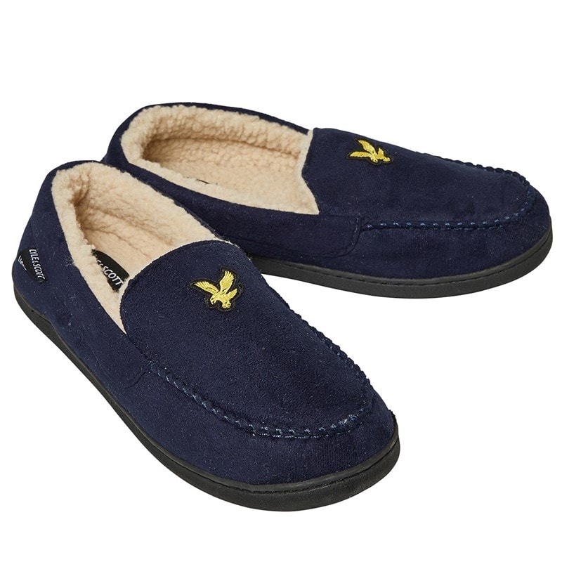 Lyle And Scott Vintage Heren Aspen Mocassins Slippers Peacoat