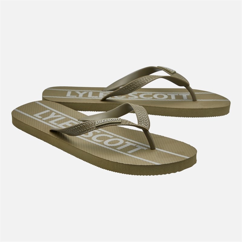 Lyle And Scott Vintage Heren zand teenslippers Earth