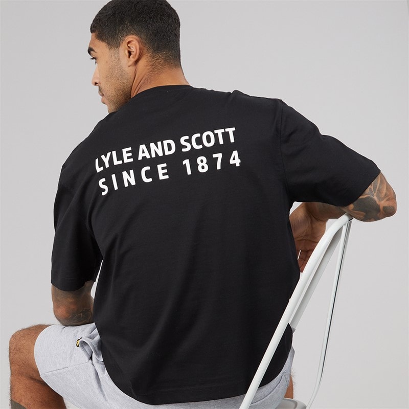 Lyle And Scott Vintage Herren Oversized 1874 T Shirt Jet Black