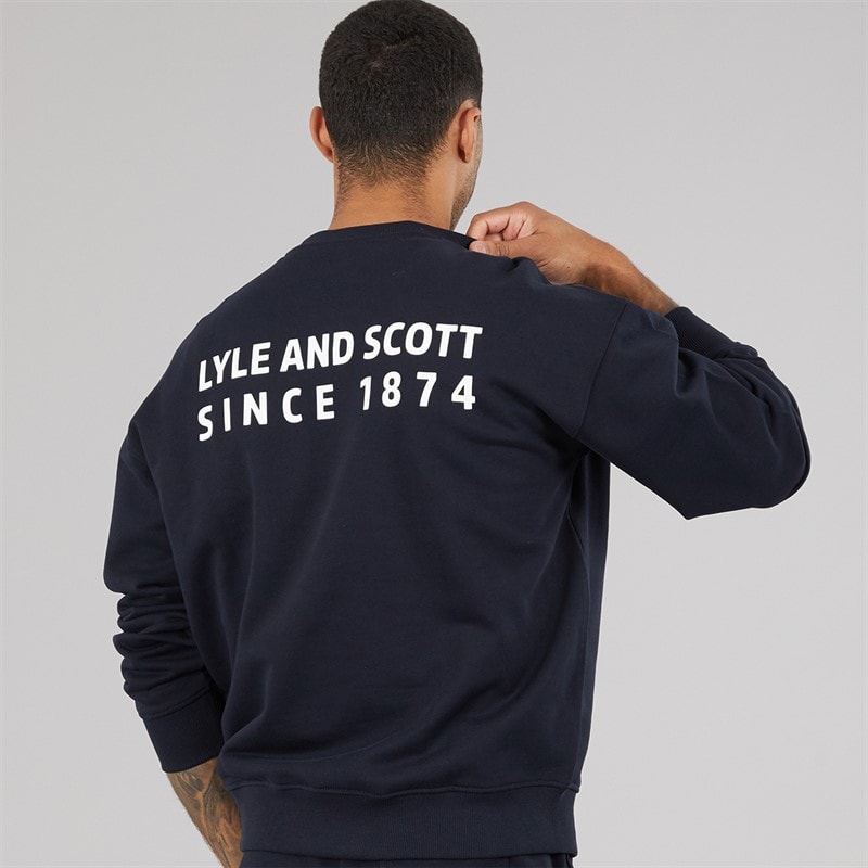 Lyle And Scott Vintage Herren Oversized 1874 Sweatshirt Dark Navy