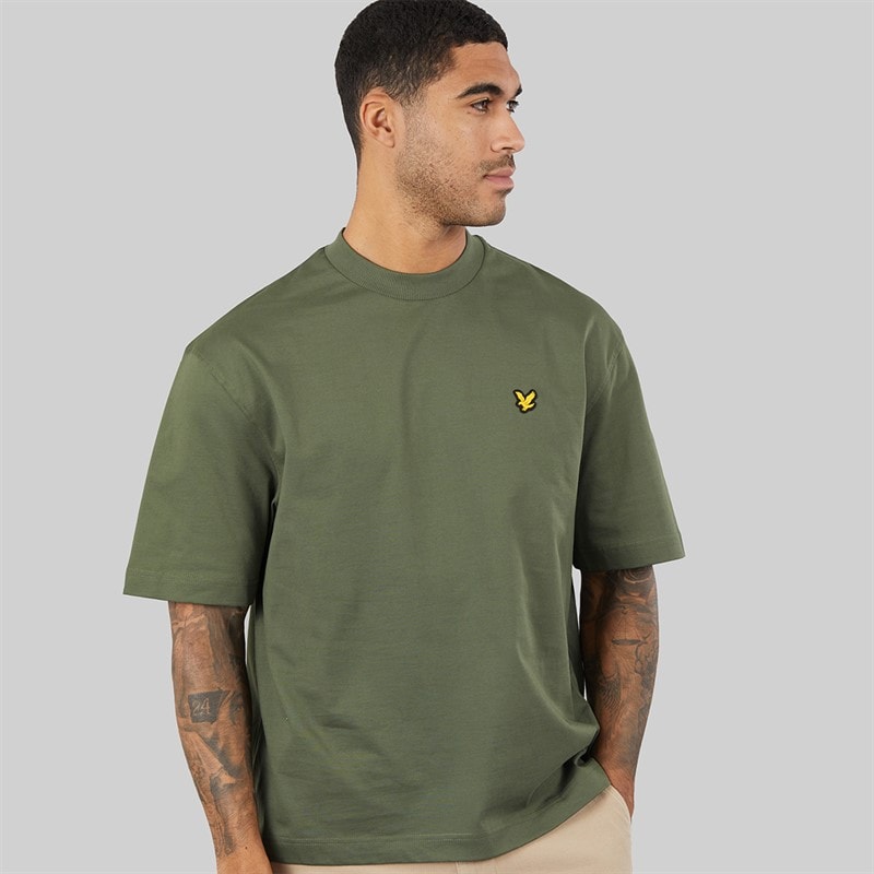 Lyle And Scott Vintage Herren Oversized 1874 T Shirt Cactus Green