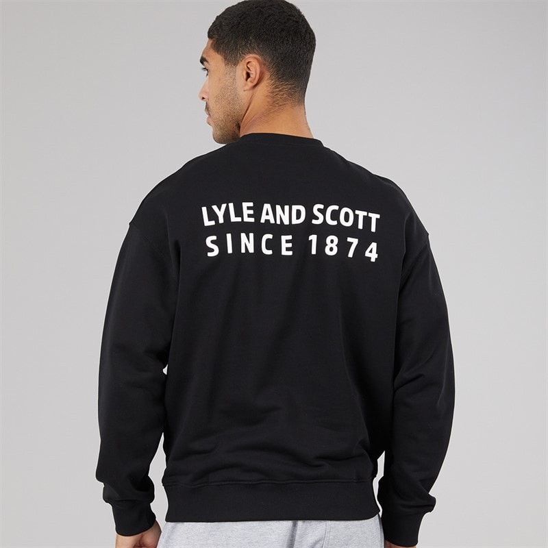 Lyle And Scott Vintage Herren Oversized 1874 Sweatshirt Jet Black