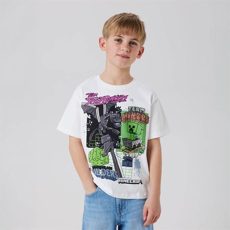 MINECRAFT Jongens Mjahi T-Shirt Bright White