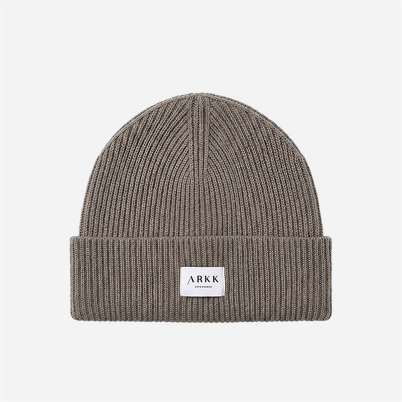 ARKK Copenhagen Signature Czapka beanie z mankietem kolor Light Grey