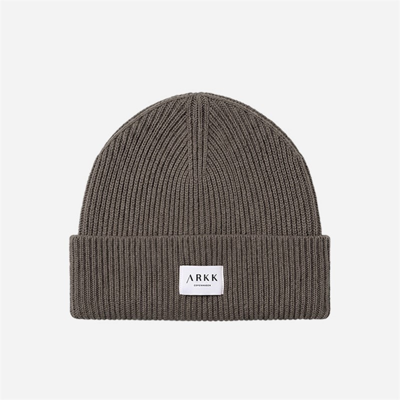 ARKK Copenhagen Sygnowana wywijana czapka beanie kolor Dark Grey