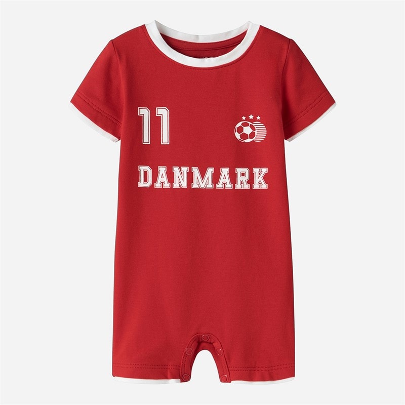 Name It Kinderen Danmark Team Babyromper True Red Denmark
