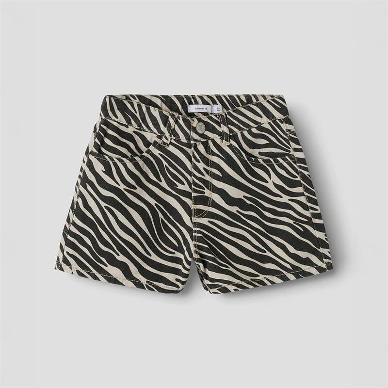 Name It Meisjes Roze Korte Broek Cement Zebra